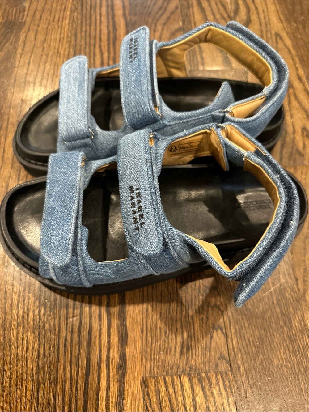 Isabel Marant Light Blue Denim Strap Sandals - Picture 2 of 4